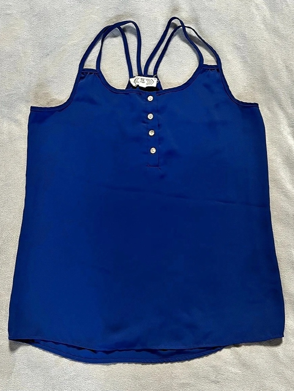 Pink Rose Blue Spaghetti Strap Tank Top